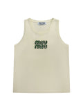Miu Miu Crystal Logo Knit Tank